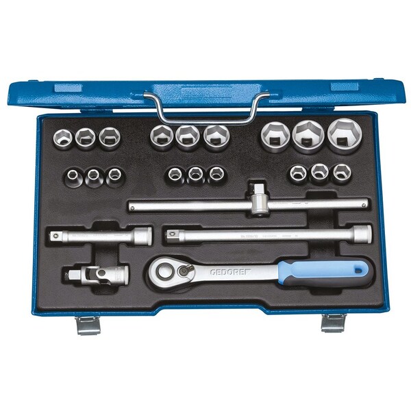 Socket Set, 1/2", 23 pcs., Hex 8-32mm
